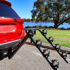 Lockable Tow Bar Bike Rack Four Bicycle Carrier Tilted